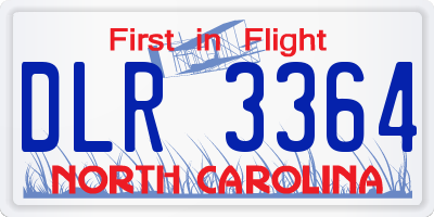 NC license plate DLR3364