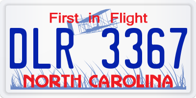NC license plate DLR3367