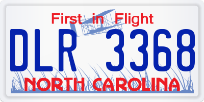 NC license plate DLR3368