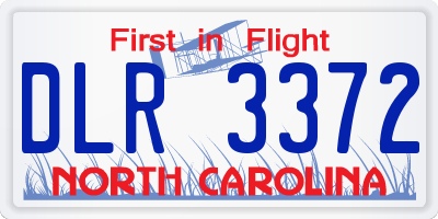 NC license plate DLR3372