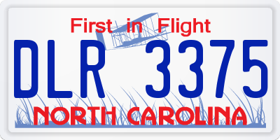 NC license plate DLR3375