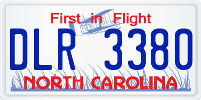 NC license plate DLR3380