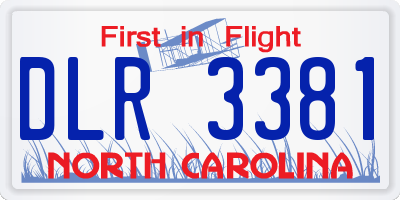 NC license plate DLR3381