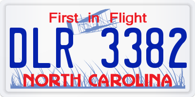 NC license plate DLR3382