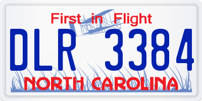 NC license plate DLR3384