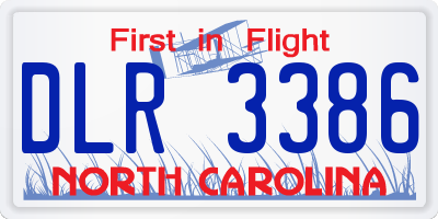 NC license plate DLR3386