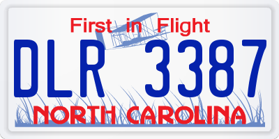 NC license plate DLR3387