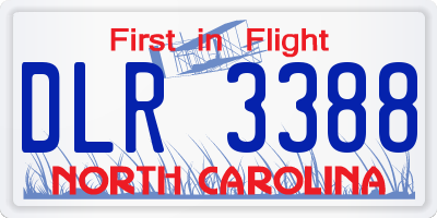 NC license plate DLR3388