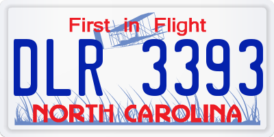 NC license plate DLR3393