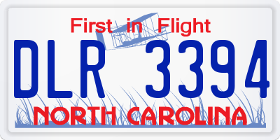 NC license plate DLR3394