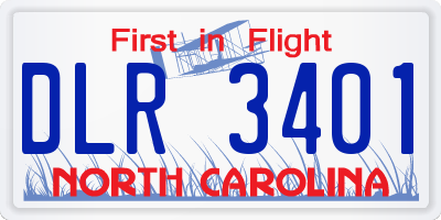 NC license plate DLR3401