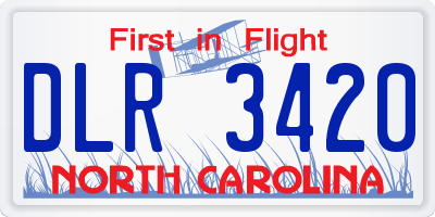 NC license plate DLR3420