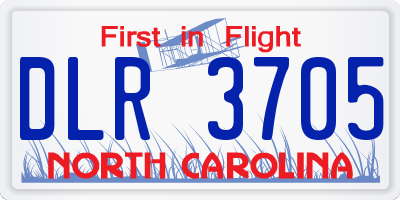 NC license plate DLR3705