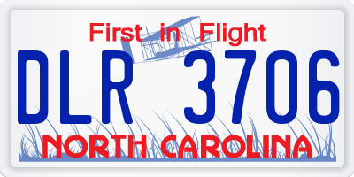 NC license plate DLR3706