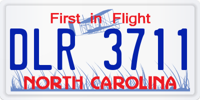 NC license plate DLR3711