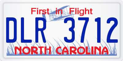 NC license plate DLR3712
