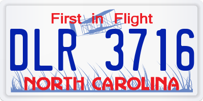 NC license plate DLR3716