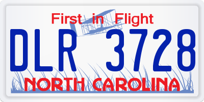 NC license plate DLR3728