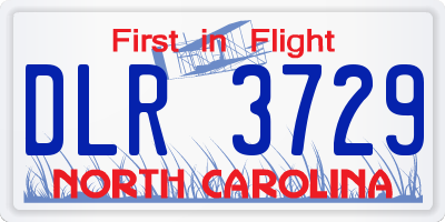 NC license plate DLR3729