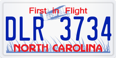 NC license plate DLR3734