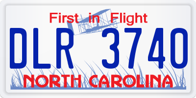 NC license plate DLR3740