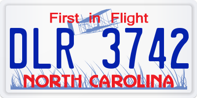 NC license plate DLR3742
