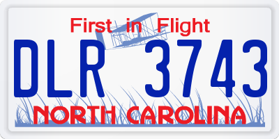NC license plate DLR3743