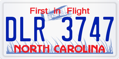 NC license plate DLR3747