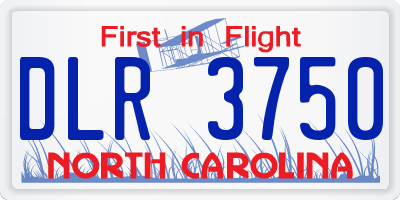 NC license plate DLR3750