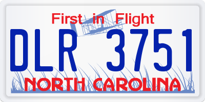 NC license plate DLR3751
