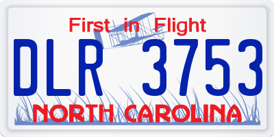 NC license plate DLR3753