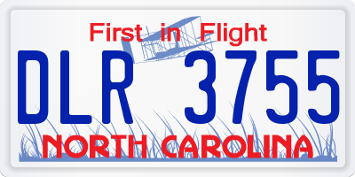 NC license plate DLR3755