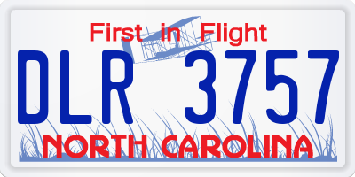 NC license plate DLR3757