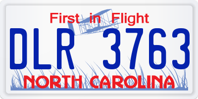 NC license plate DLR3763