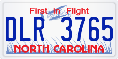 NC license plate DLR3765