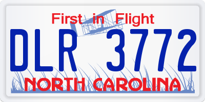 NC license plate DLR3772