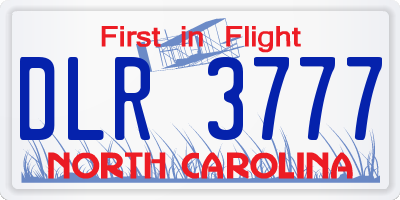 NC license plate DLR3777