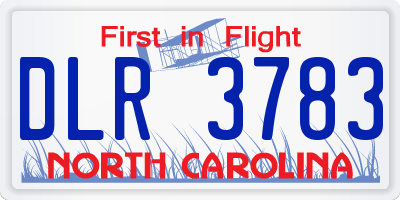 NC license plate DLR3783