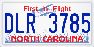 NC license plate DLR3785