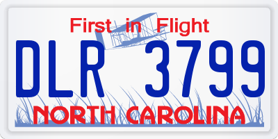 NC license plate DLR3799