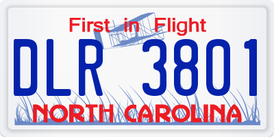 NC license plate DLR3801
