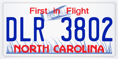 NC license plate DLR3802