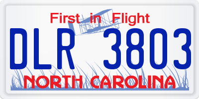 NC license plate DLR3803