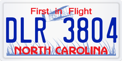 NC license plate DLR3804