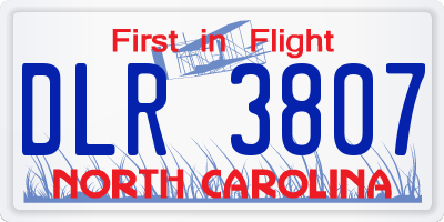 NC license plate DLR3807