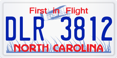 NC license plate DLR3812
