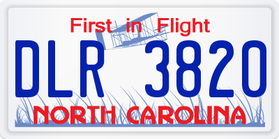 NC license plate DLR3820