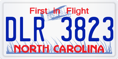 NC license plate DLR3823