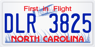NC license plate DLR3825