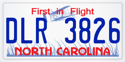 NC license plate DLR3826